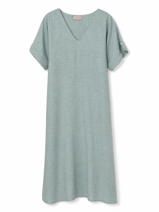 Nomad The Label Dresses & Skirts - Nomad The Label Premium Linen V-Neck Maxi Dress in Seafoam Green NWOT